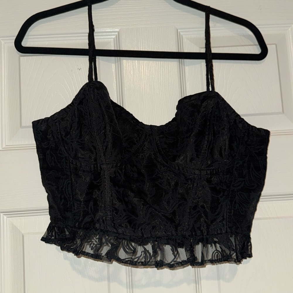 Free People Black Lace Corset Top